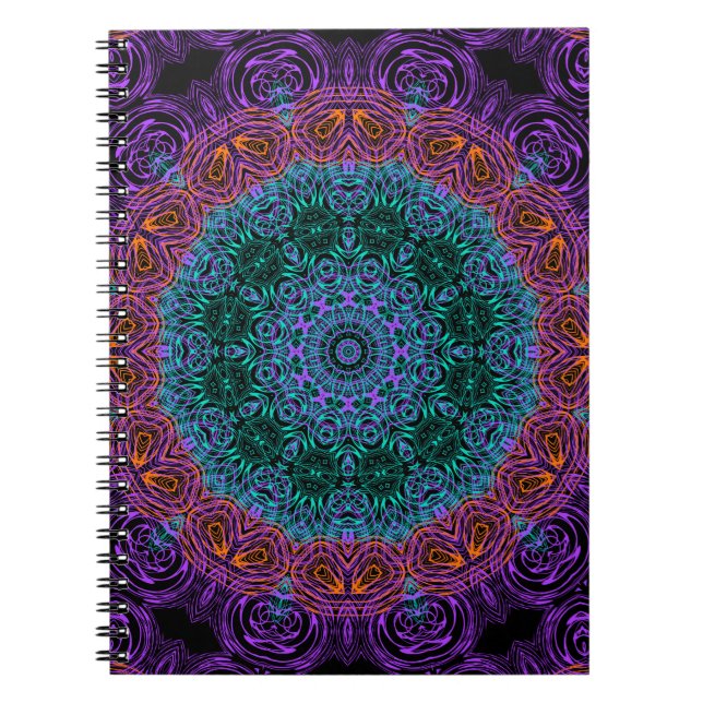 Mandala round kaleidoscope ornamental decoration c notebook (Front)