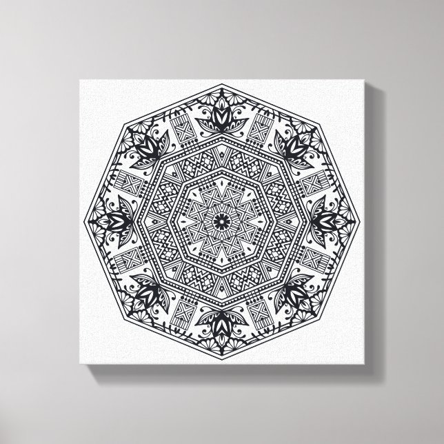 Mandala Round Ornament 6 Canvas Print (Front)