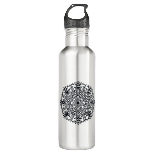 Mandala Round Ornament 710 Ml Water Bottle (Front)