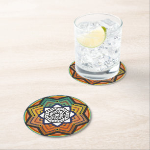Mandala Round Paper Coaster