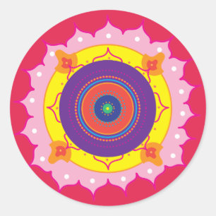 Mandala rt Round Sticker, Glossy Classic Round Sticker