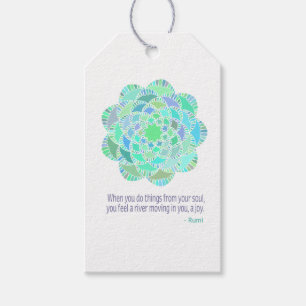 Mandala Rumi Joy Quote Gift Tags