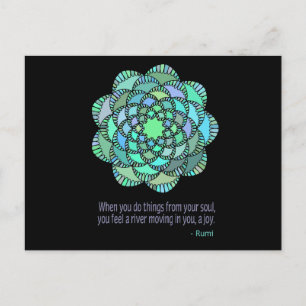 Mandala Rumi Joy Quote Postcard