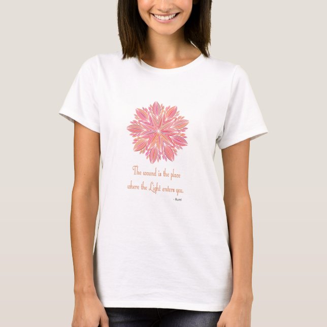 Mandala Rumi Wound quote T-Shirt (Front)
