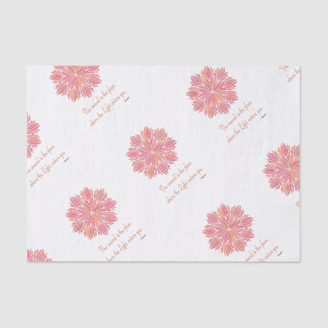 Mandala Rumi Wound quote Tissue Paper (Front)