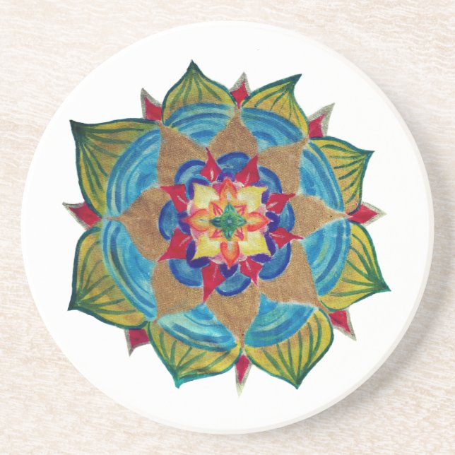 Mandala  Sandstone Drink Coaster (Front)