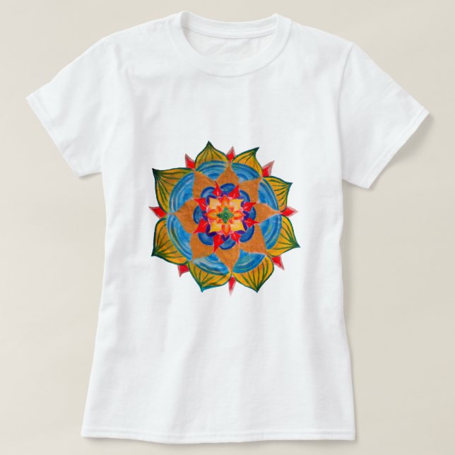 Mandala Shirt Women's Basic T-Shirt, White (Design Front)