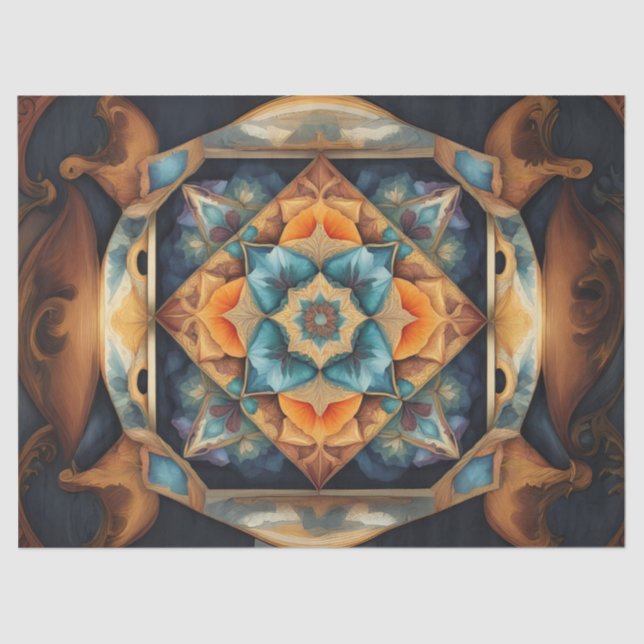  Mandala Softly Colour  decoupage Tissue Paper (Front)