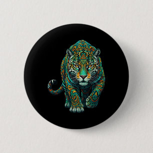 Mandala Spiritual Jaguar Zen Art Mindfulness Wisdo 6 Cm Round Badge