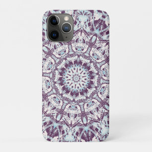 Mandala Spiritual Kaleidoscope Blue Purple White.  iPhone 11 Pro Case
