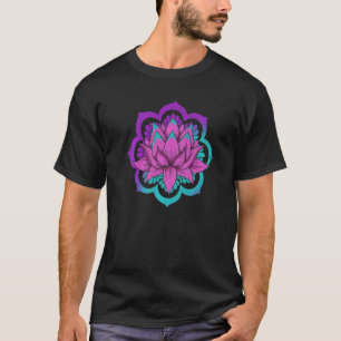 Mandala Spiritual Yoga Flower Blossom Colourful Lo T-Shirt