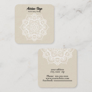 Mandala square business card