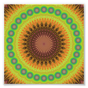 Mandala star circle photo print