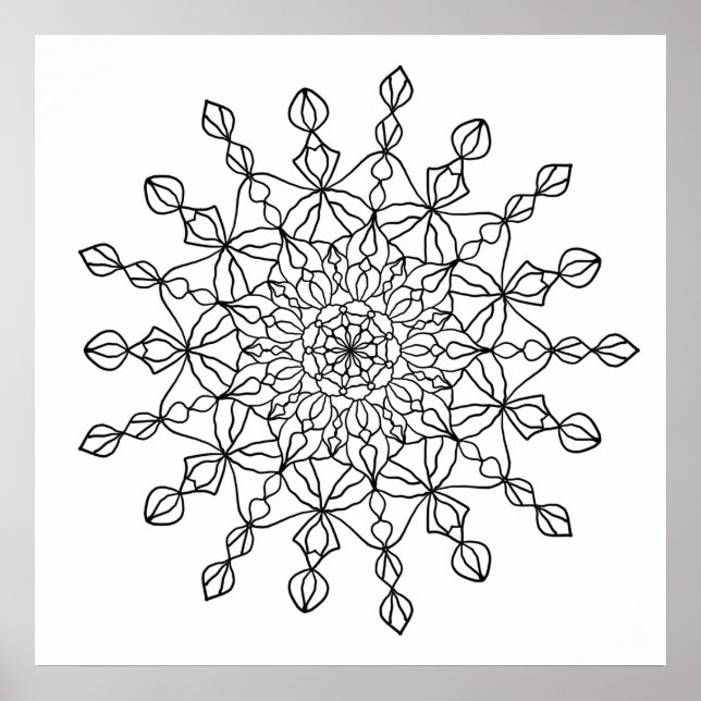 Mandala Star Colouring Poster (Front)