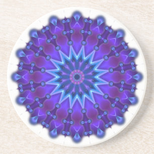 Mandala star in blue coaster