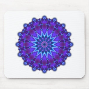Mandala star in blue mouse mat