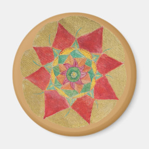 Mandala Star Sacred Geometry Round Magnet