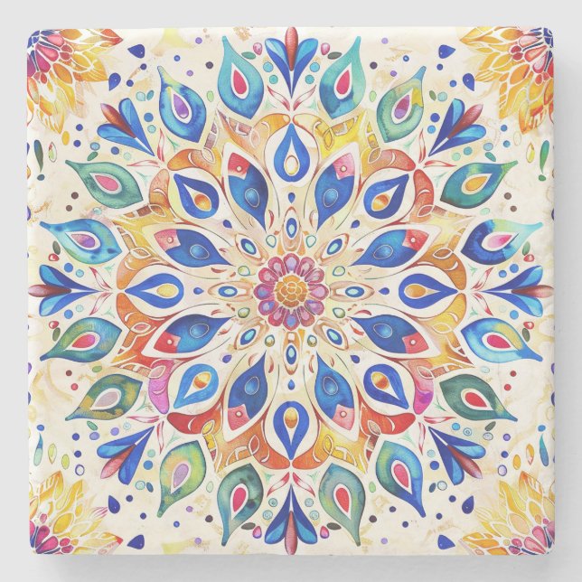Mandala Stone Coaster (Front)