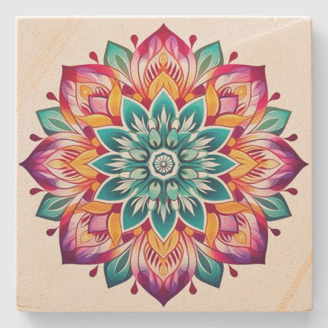 Mandala  Stone Coaster (Front)