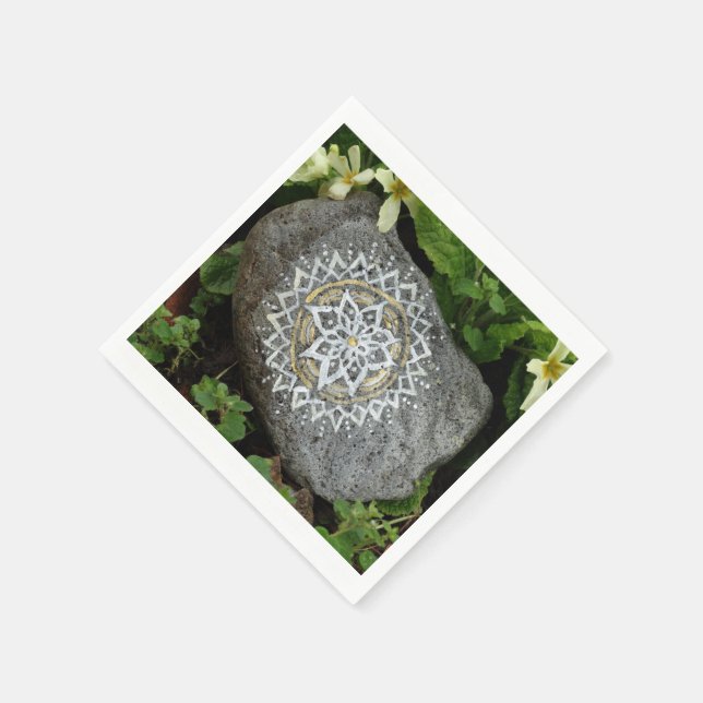 Mandala Stone Photo  Paper Napkins (Corner)
