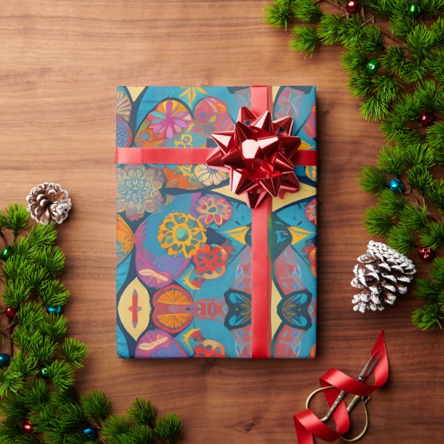 Mandala, Symmetrical Art Wrapping Paper (Holiday Gift)