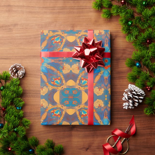 Mandala, Symmetrical Art Wrapping Paper (Holiday Gift)