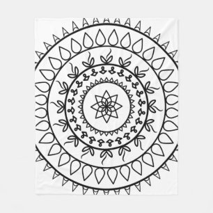 Mandala tattoo spiritual circle fleece blanket