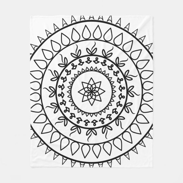 Mandala tattoo spiritual circle fleece blanket (Front)