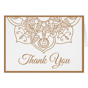 Mandala Thank You Brown Boho Indian Modern Wedding