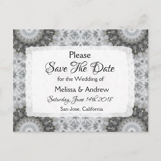 Mandala Themed Wedding Save the Date Announcement Postcard (Front)