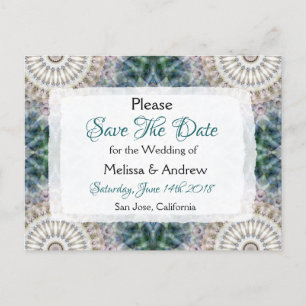 Mandala Themed Wedding Save the Date Announcement Postcard