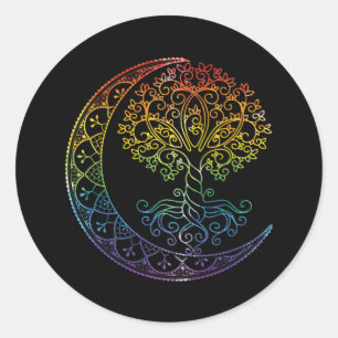 Mandala Tree of Life Tattoo Style Classic Round Sticker