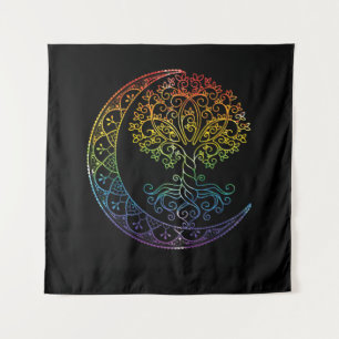 Mandala Tree of Life Tattoo Style Tapestry
