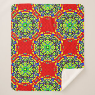 Mandala Tribal: Vintage Seamless Illustration Sherpa Blanket