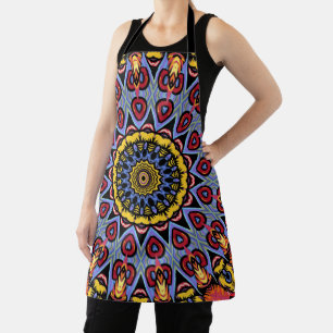 Mandala Trippy Retro Hippie Boho Chic Bohemian Apron