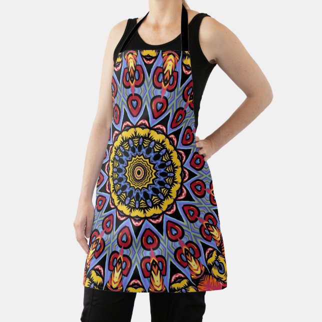 Mandala Trippy Retro Hippie Boho Chic Bohemian Apron (Insitu)