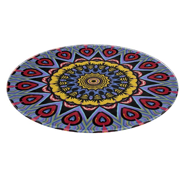 Mandala Trippy Retro Hippie Boho Chic Bohemian Cutting Board (Corner)