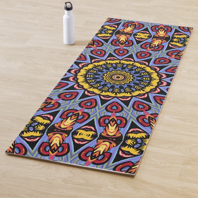 Mandala Trippy Retro Hippie Boho Chic Bohemian Yoga Mat (In Situ)
