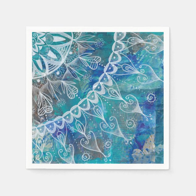 Mandala türkis und blau napkin (Front)