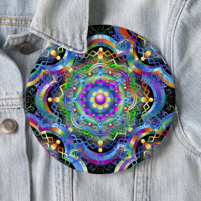 Mandala Universe Psychedelic  6 Cm Round Badge (In Situ)