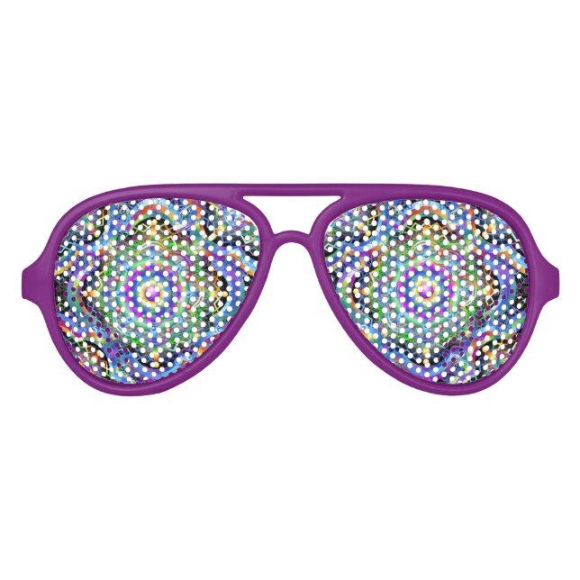 Mandala Universe Psychedelic  Aviator Sunglasses (Front)