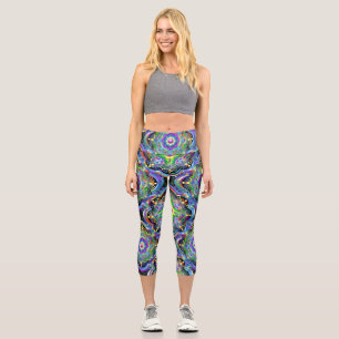 Mandala Universe Psychedelic Capri Leggings