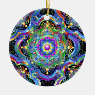 Mandala Universe Psychedelic Ceramic Tree Decoration