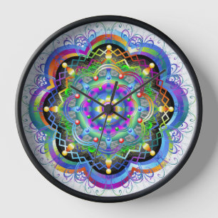 Mandala Universe Psychedelic Clock