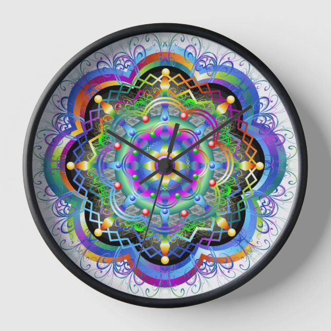 Mandala Universe Psychedelic  Clock (Front)