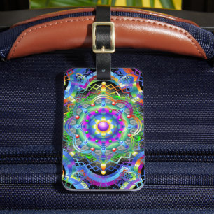 Mandala Universe Psychedelic Colours Luggage Tag