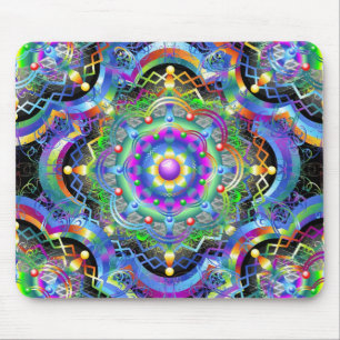 Mandala Universe Psychedelic Colours Mouse Mat