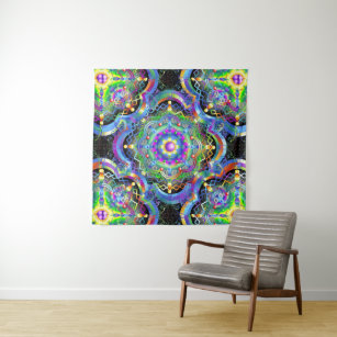 Mandala Universe Psychedelic Colours Tapestry