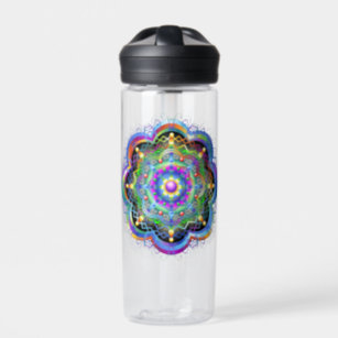 Mandala Universe Psychedelic Colours Water Bottle