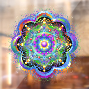 Mandala Universe Psychedelic Colours Window Cling